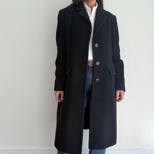 Incalpaca TPX Hilary Radley Coat Women 12 Black Alpaca Wool Quiet Luxury Topcoat